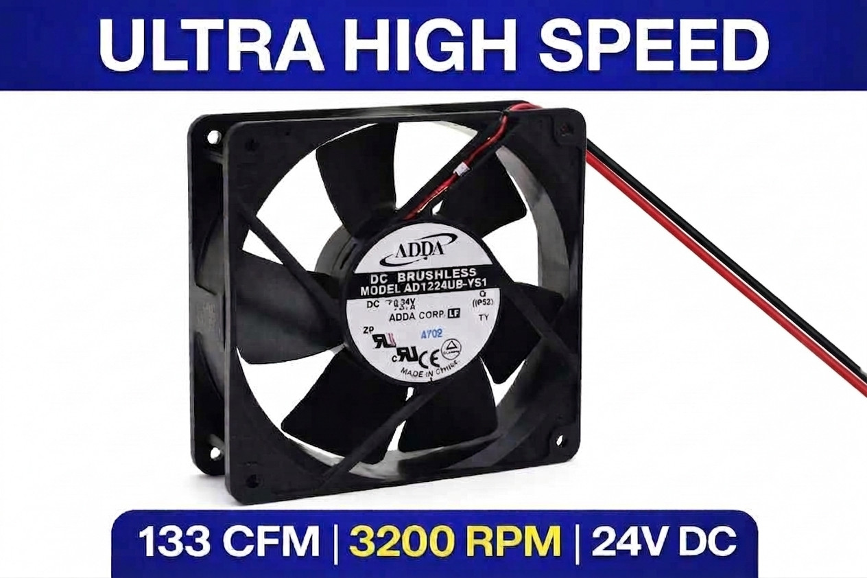 ADDA 120x120x32mm DC 24V Ultra High Speed Cooling Fan 2-Wire