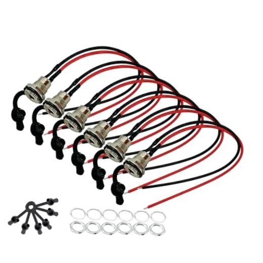6Pcs 5.5x2.1mm DC Power Jack Threaded Female Panel Mount Barrel Connectors