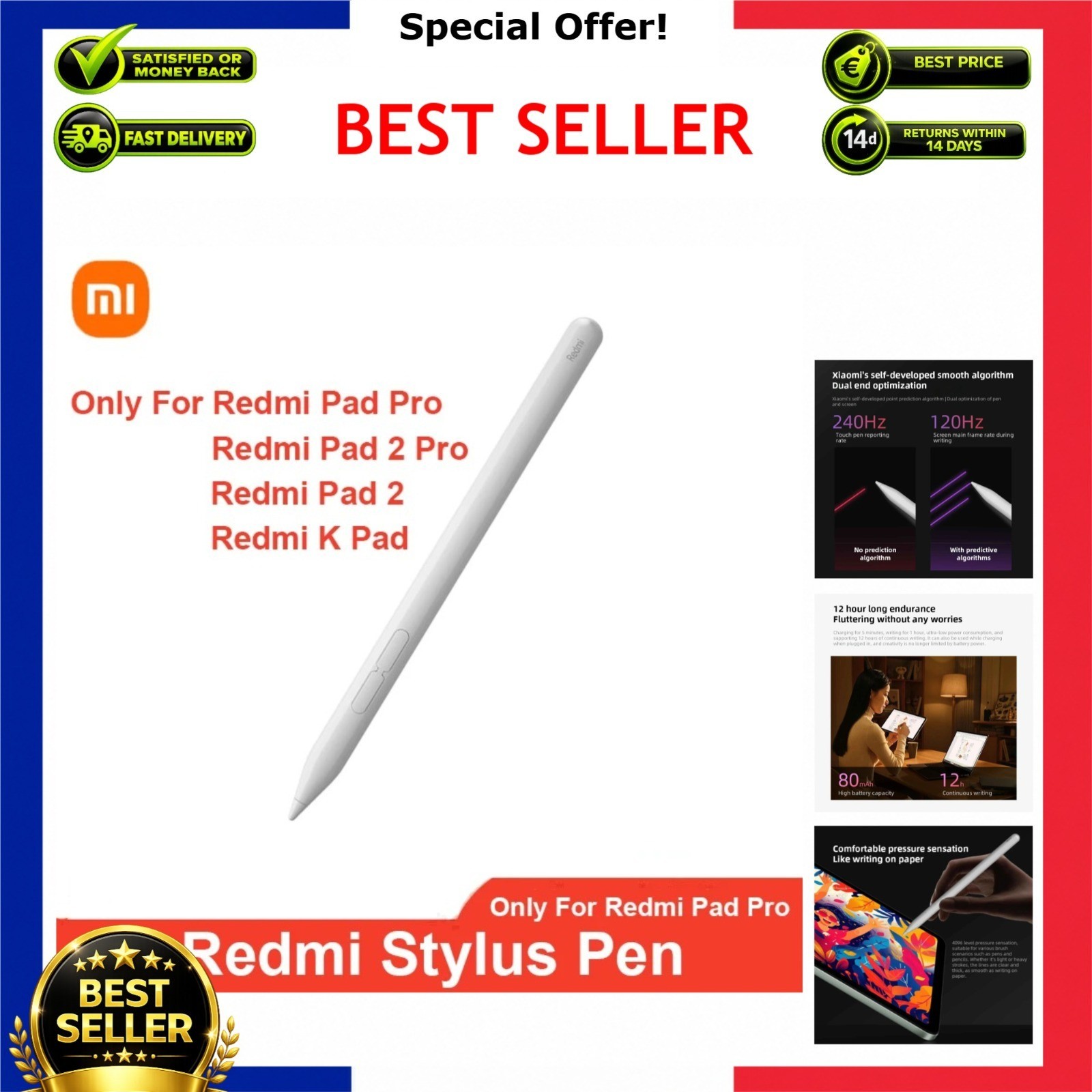Xiaomi Redmi Stylus Pen 4096 Level Smart Pencil for Redmi Pad Pro Pad 2