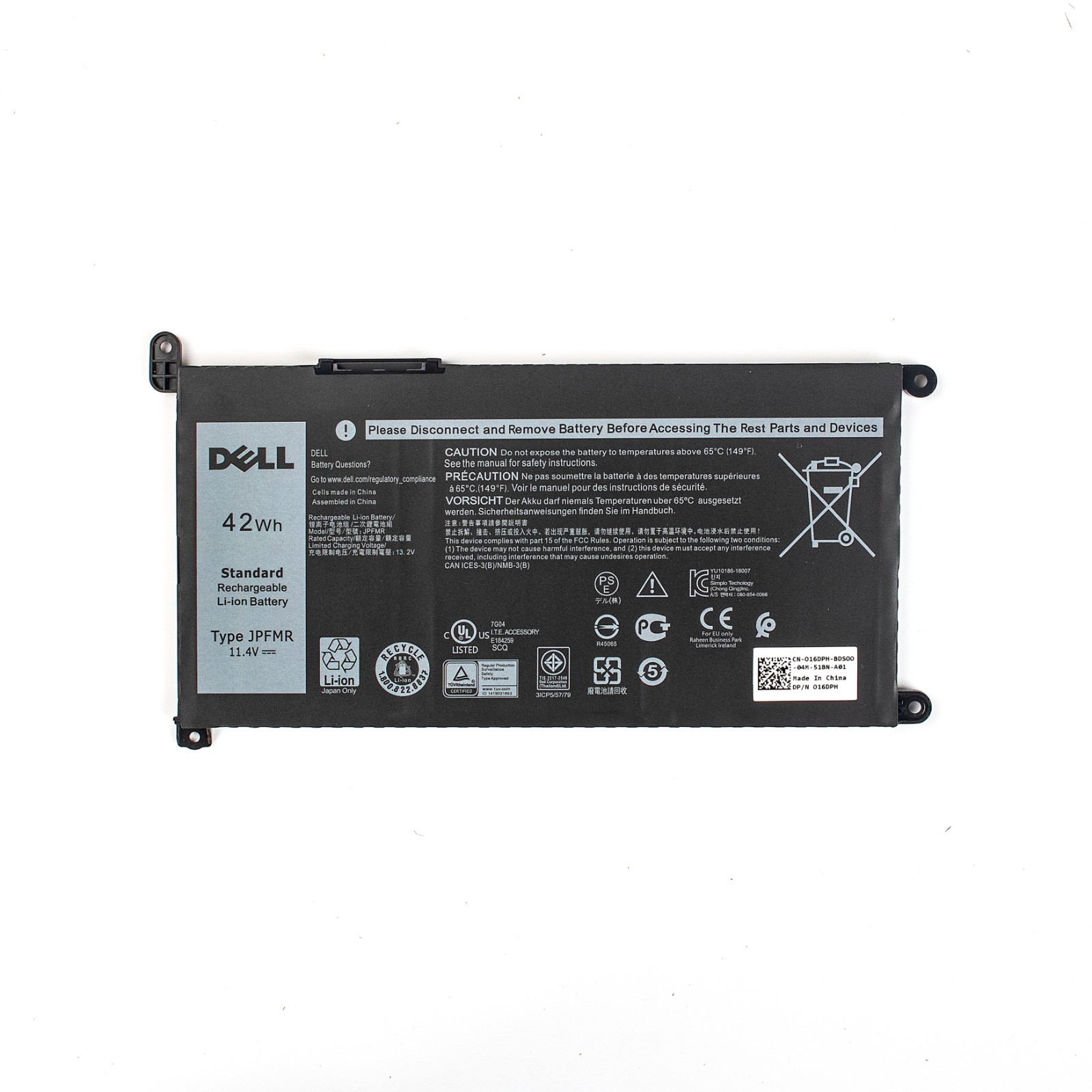 OEM JPFMR 42Wh Battery For Dell Chromebook 3400 5488 3100 2-in-1 5593 16DPH