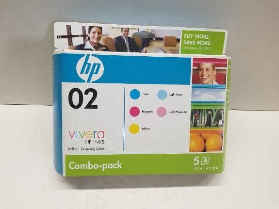 HP 02 vivera 5 Color Ink Cartridge Multi-pack NEW/NOS SEALED, OEM Exp Nov 2008