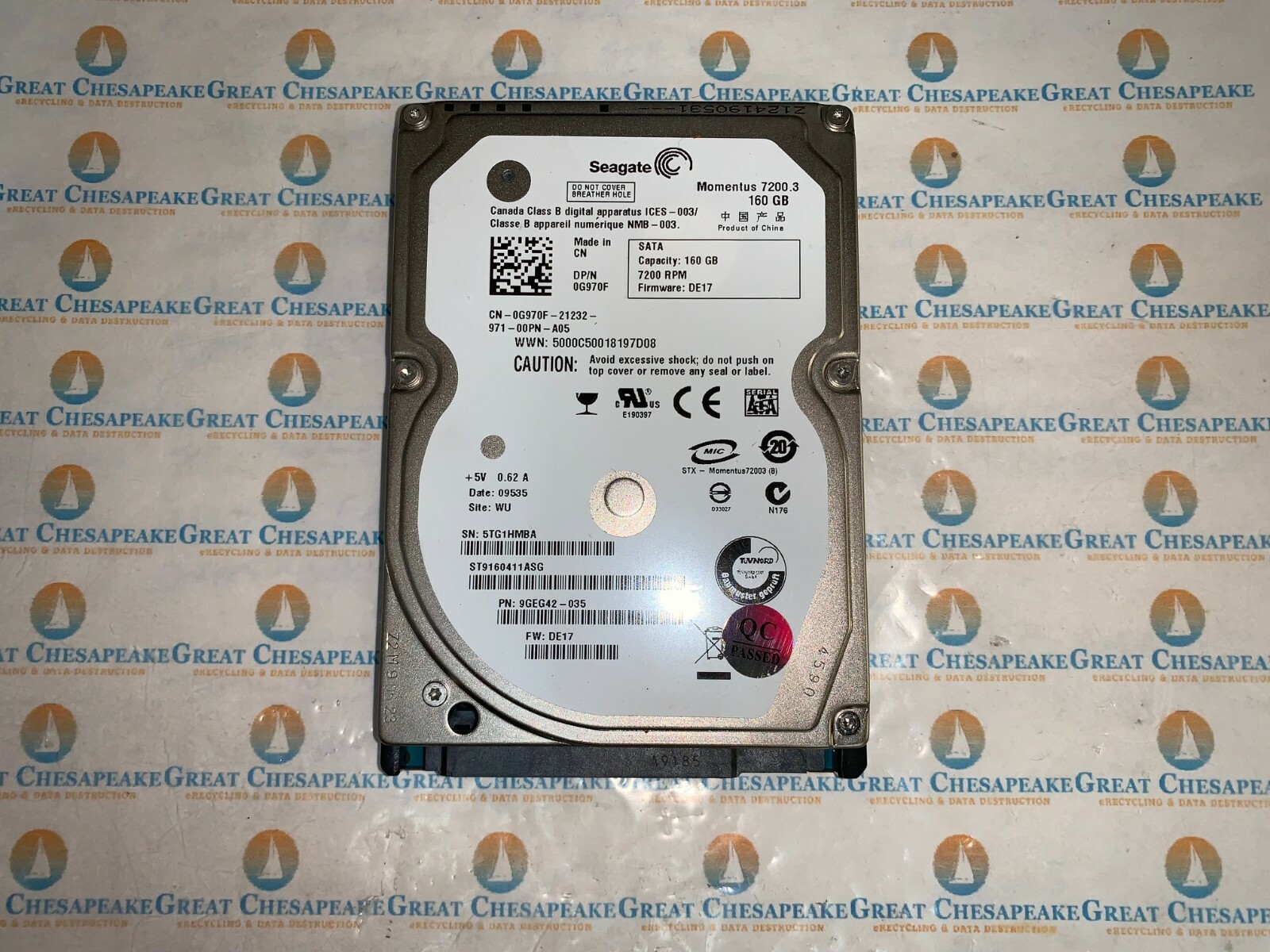 Seagate Momentus ST9160411ASG 160GB SATA 7200RPM 2.5" Hard Drive TESTED