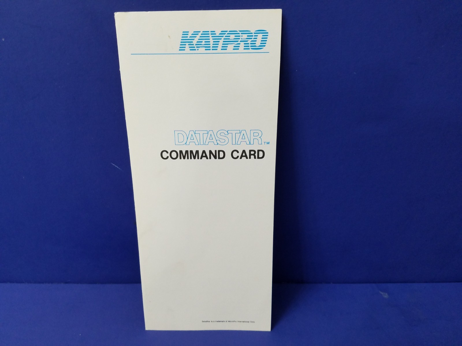 KAYPRO 10 ORIGINAL 1982 DATASTAR COMMAND CARD MANUAL EUC