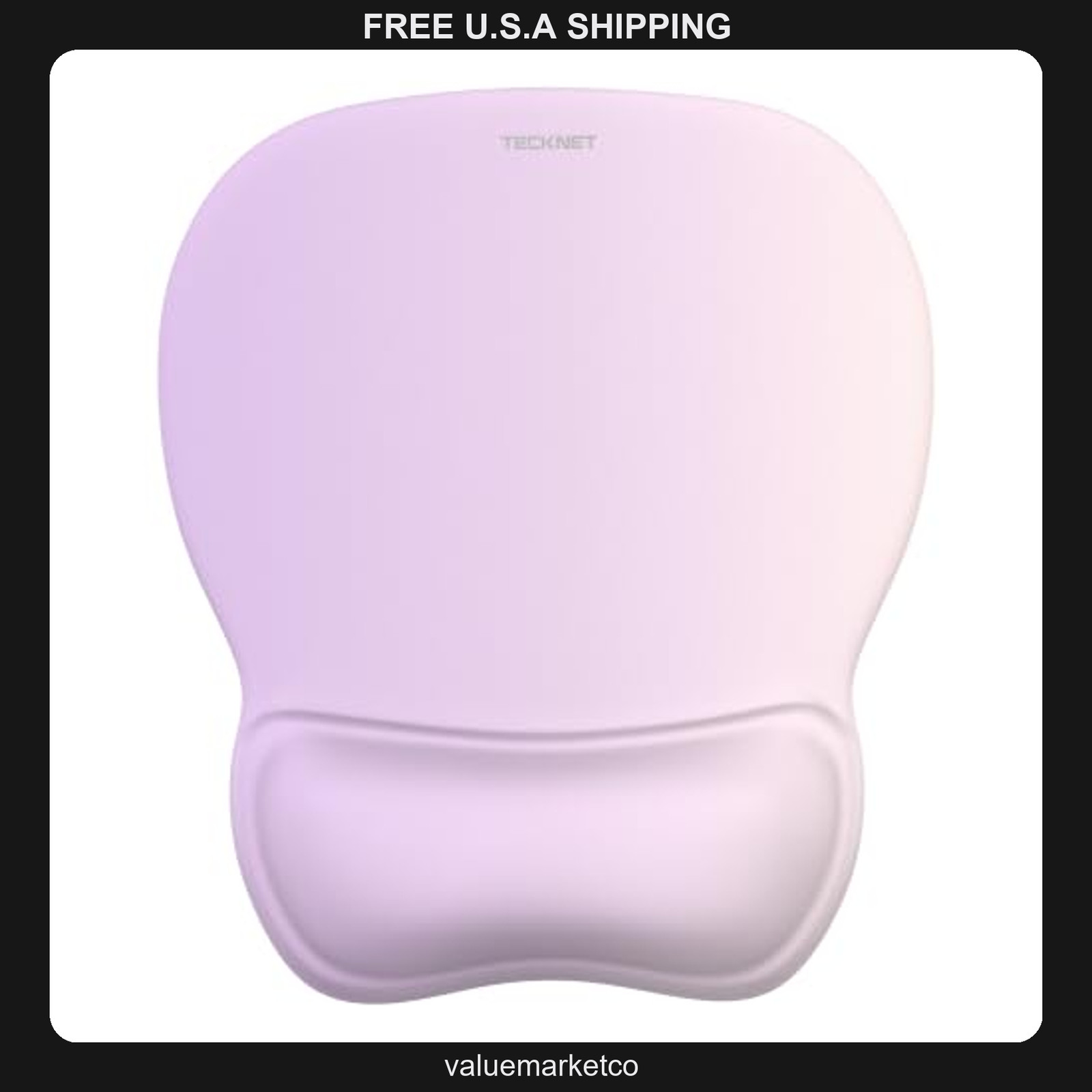 TeckNet Ergonomic Mouse Pad with Gel Wrist Rest, Non-Slip Purple Lycra Surface