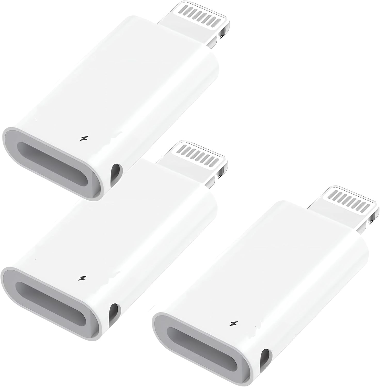 Lightning to USB-C Adapter 3-Pack Fast Charging Data Transfer iPhone Apple