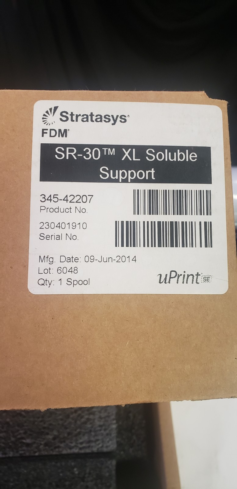 Stratasys SR-30  XL Soluble Support PN 345-42207 uPrint