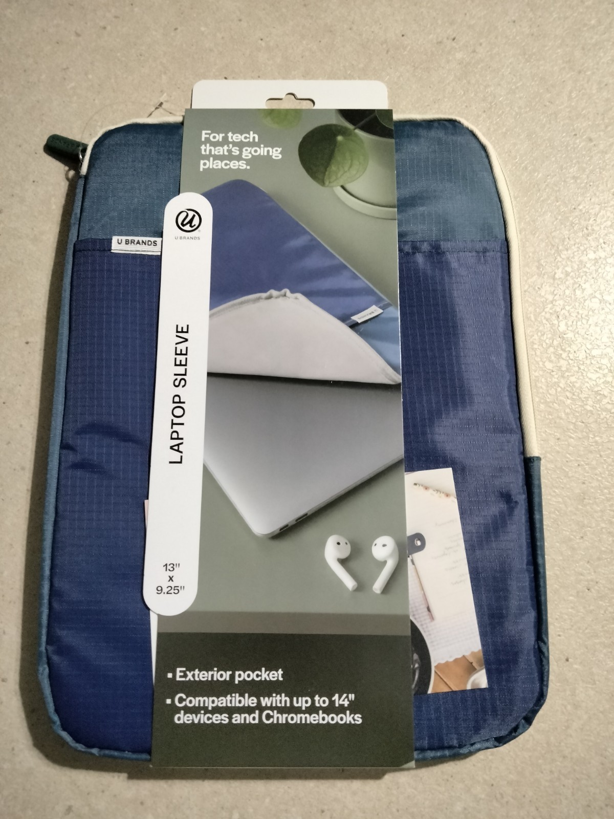 NEW U Brands 13"x9.25" Laptop Sleeve Fits Up To 14" Chromebooks Blue