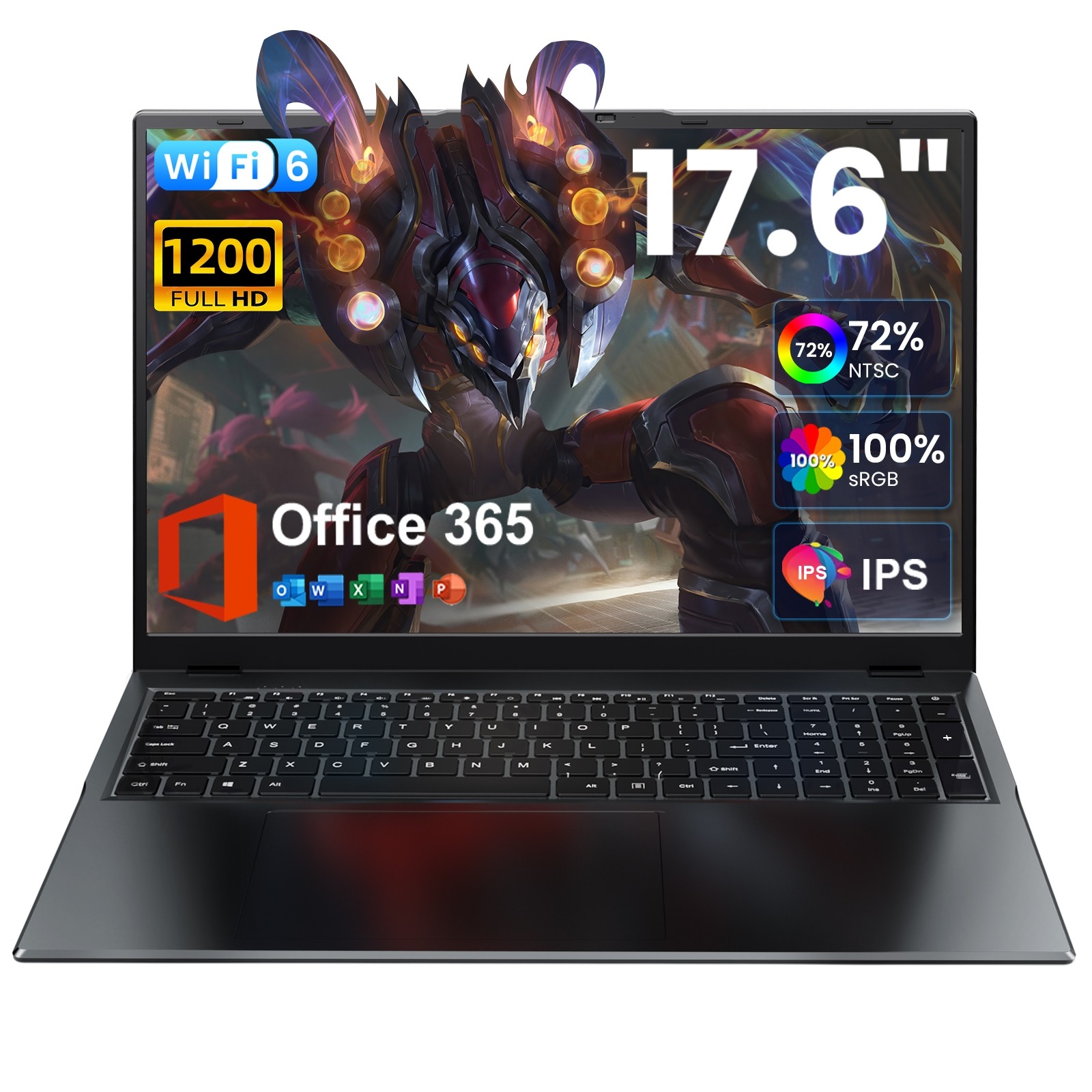 2026 Jumper 17.6" FHD Laptop Intel N95 640GB SSD 3.4GHz Win11 WiFi6 Office 365