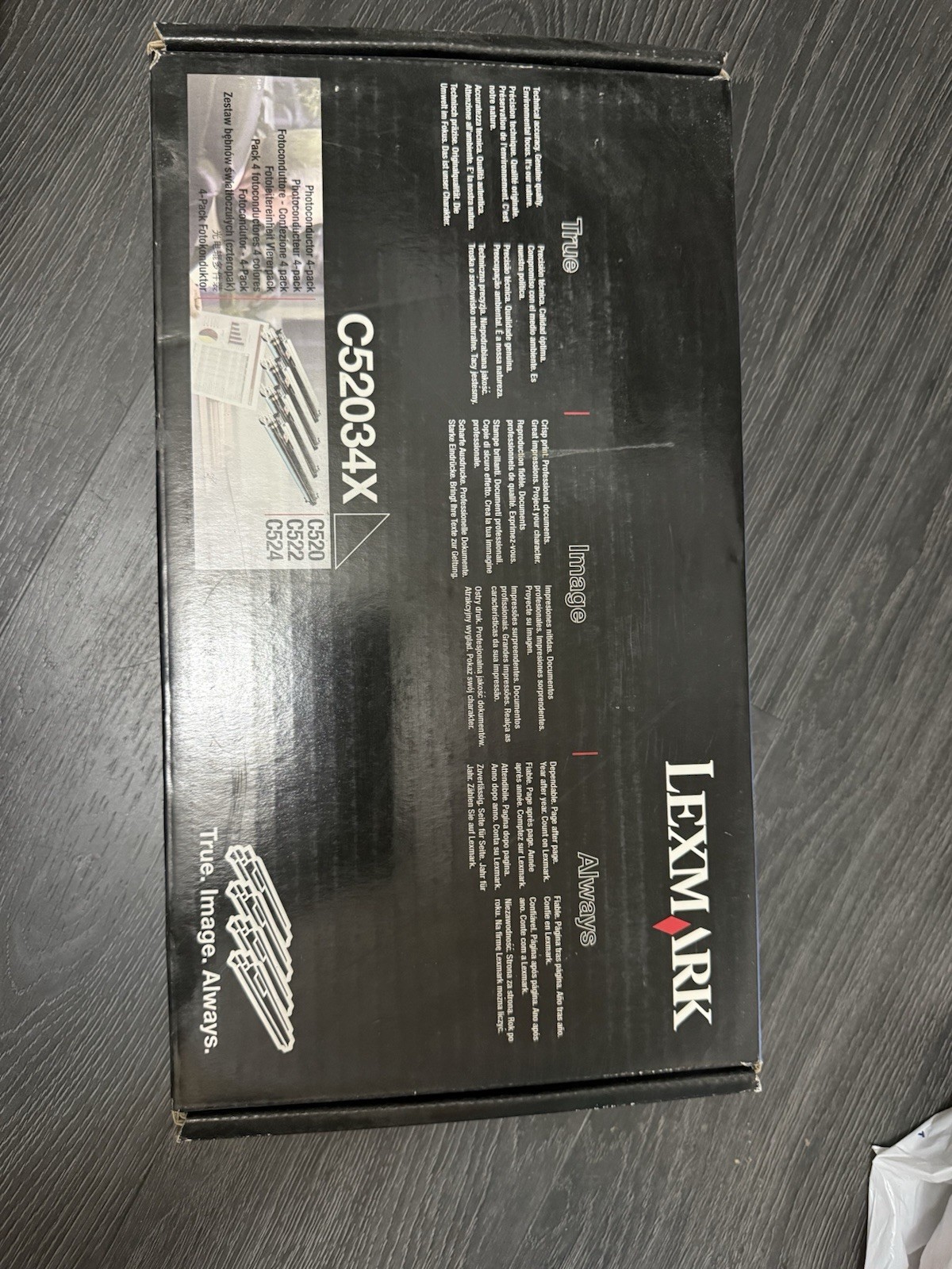 Genuine Lexmark C52034X C520 C522 C524 Black Photoconductor 4-Pack