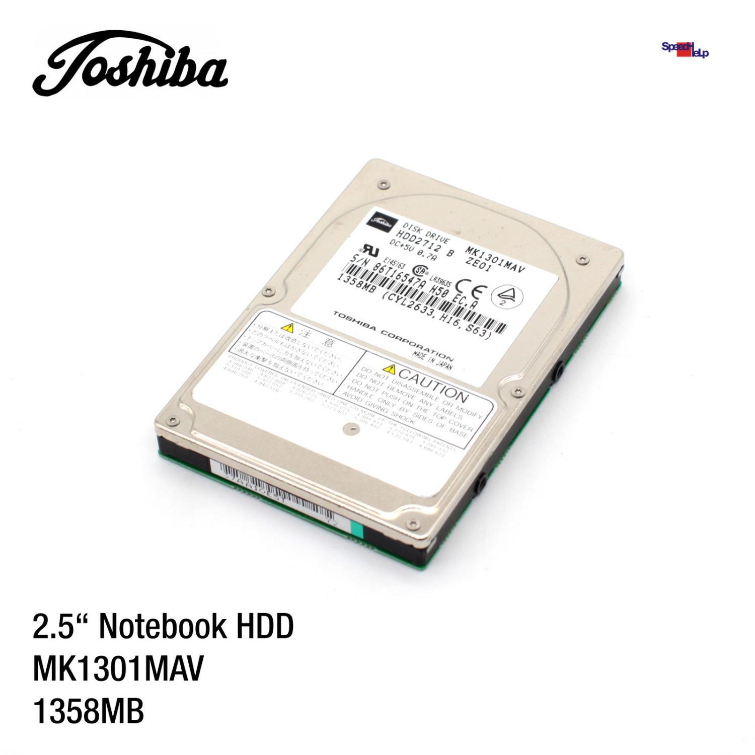 Toshiba Mk1301mav 1358mb 2.5" Notebook Laptop Hdd Hard Disk Hdd2712 B