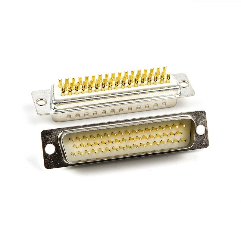 5pcs DB50 Male Gold-plated Connector D-SUB 3 Rows 50Pin Solid Pin Connector