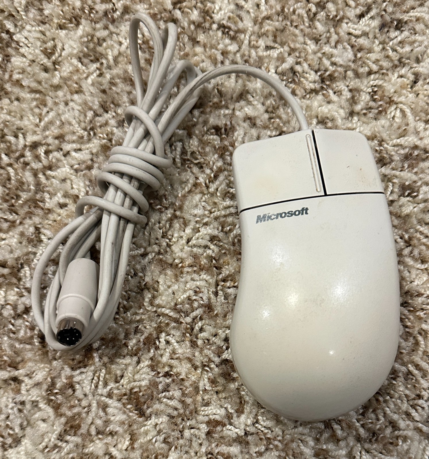Vtg Microsoft Mouse Port Compatible Wired Mouse 2.1A Trackball 91289