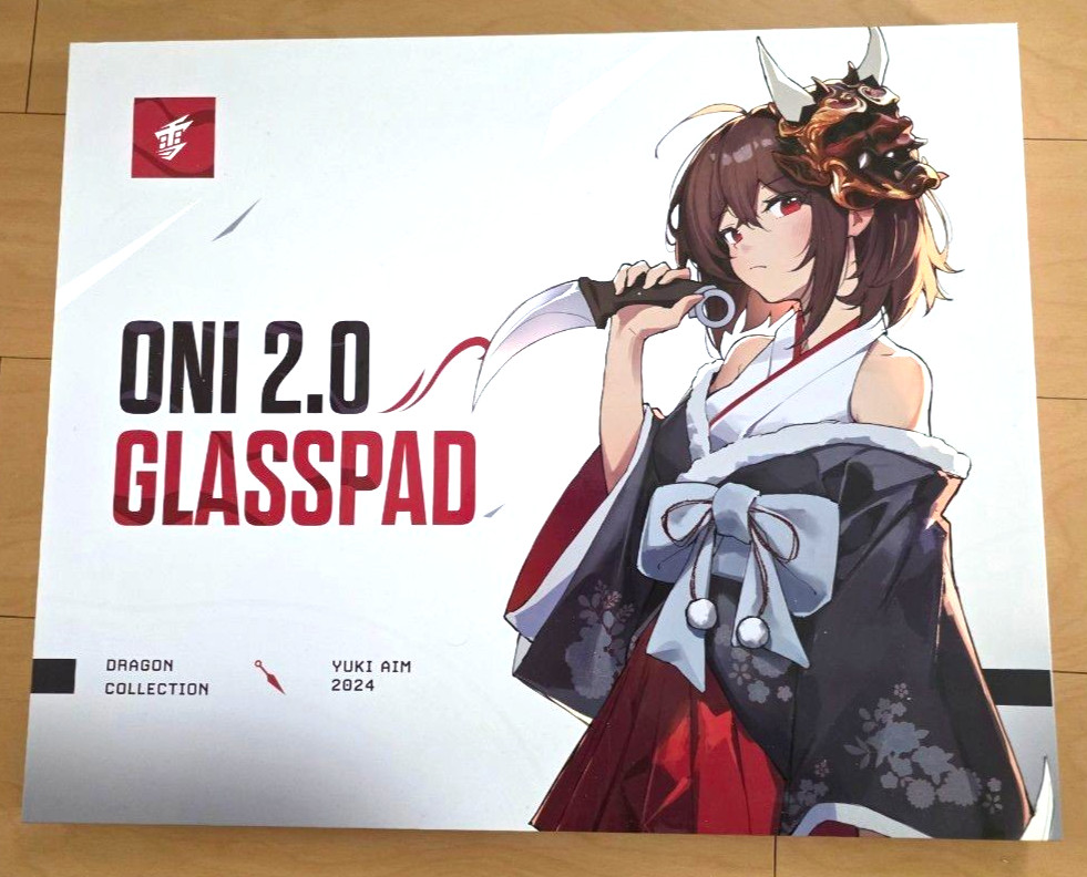YUKI AIM ONI 2.0 GLASSPAD Dragon Collection Glass Gaming Mousepad 500x400mm Used