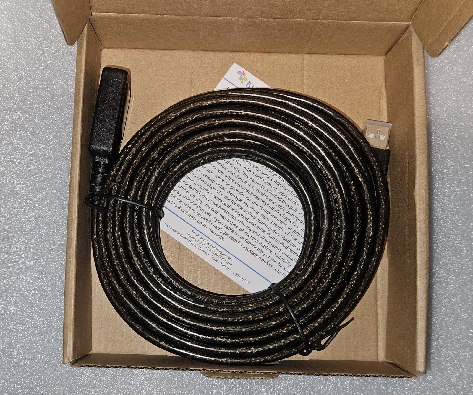 BlueRigger USB Extension Cable 32FT/10M, Long Active USB2.0 Extender      NOS