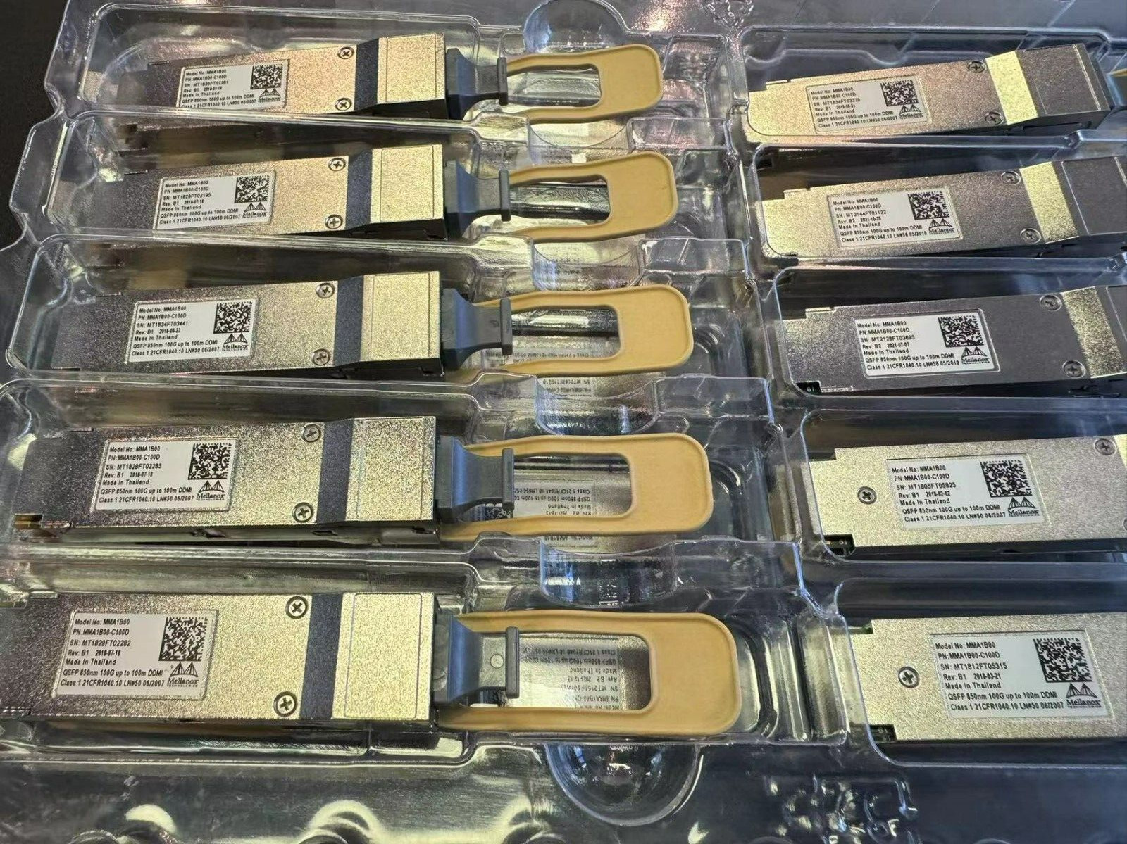 1pc Mellanox MMA1B00-C100D QSFP28 100GbE 4 Channel SR4 850nm Up to 100M MPO DDMI