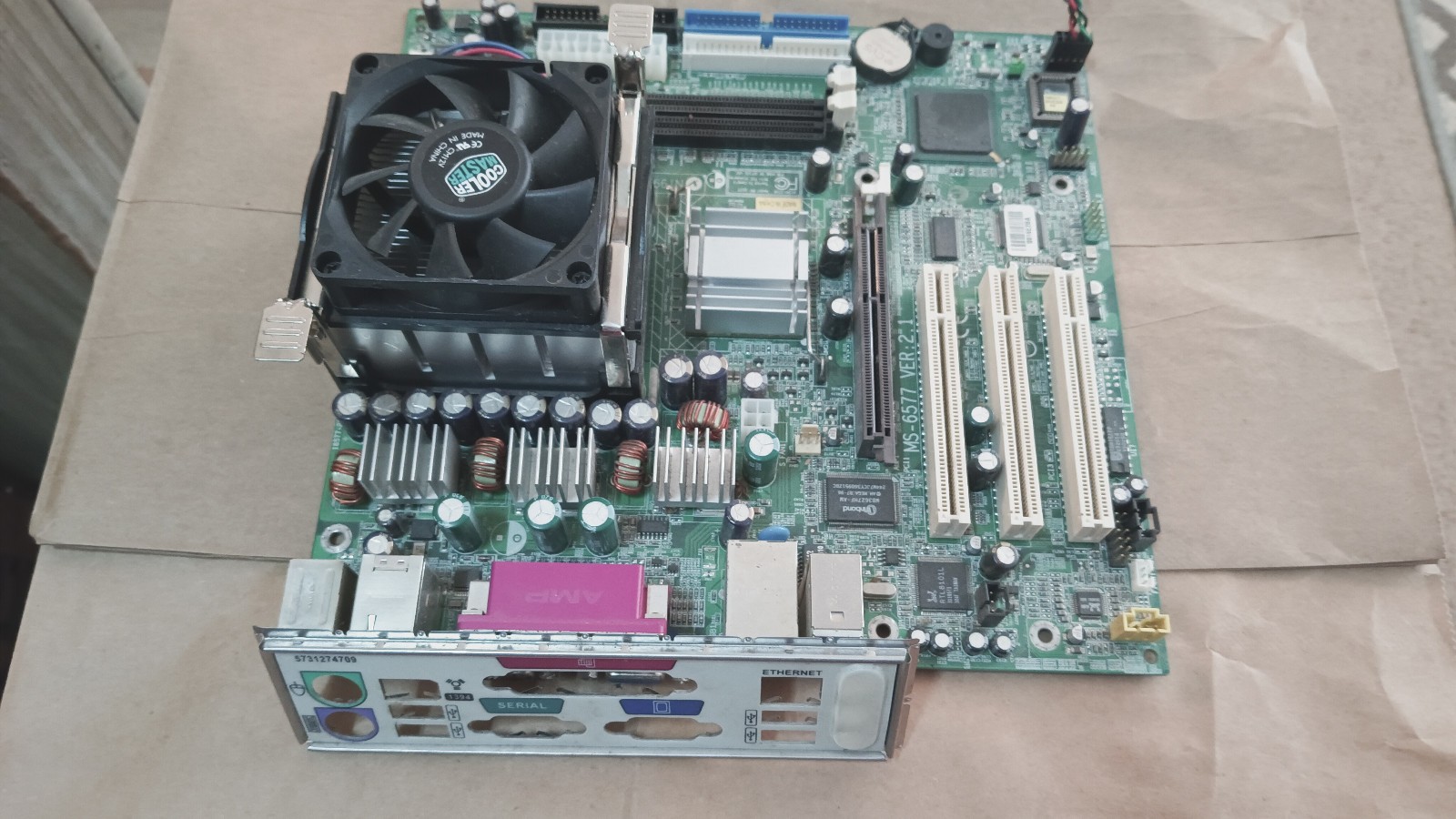 MSI/HP MS-6577 V2.1 Motherboard w/ P4 2.53Ghz  Heatsink-Fan Backplate 5187-3470
