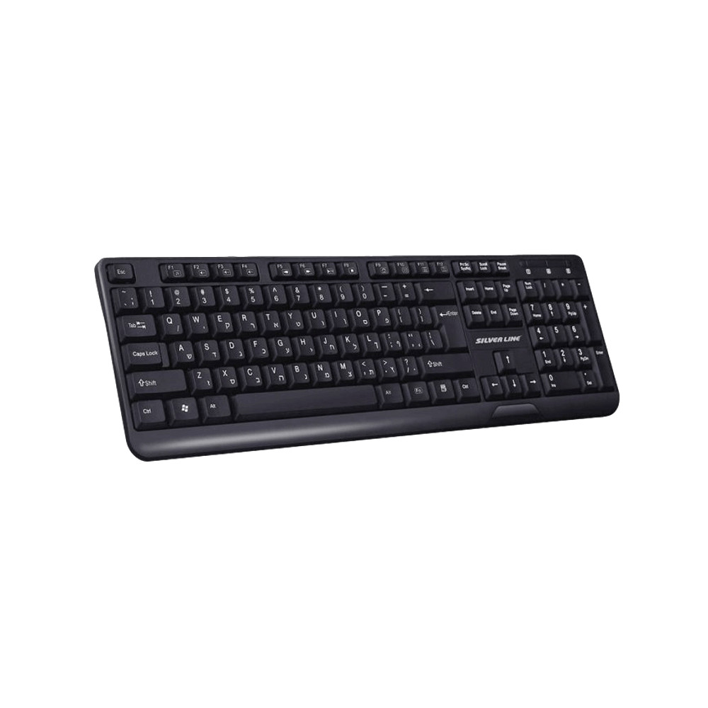 Silver Line KB-889HEA Arabic Hebrew English Multimedia Keyboard Black USB