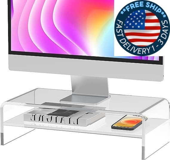 Elevador de acrílico para soporte de monitor, soporte de acrílico para monitor.