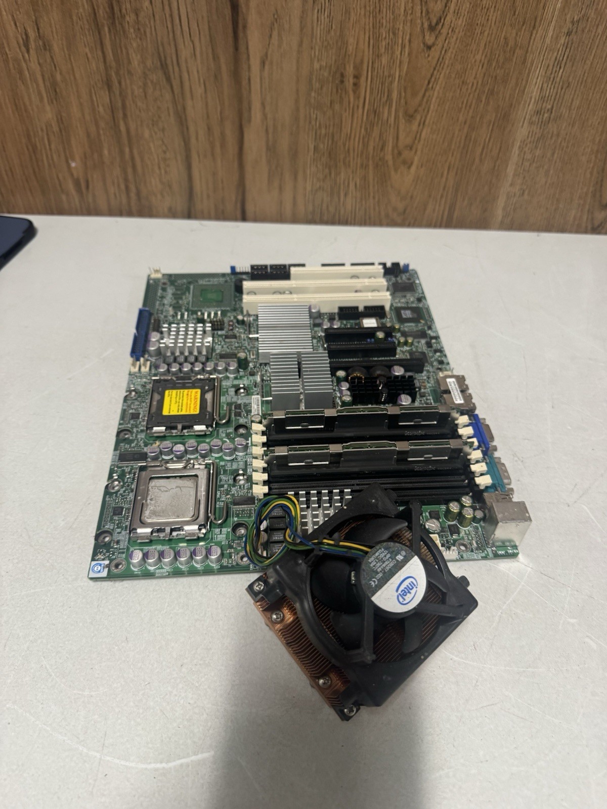 Supermicro X7DVA-E Dual LGA771 Server Motherboard w/ Heatsinks & Fan Untested