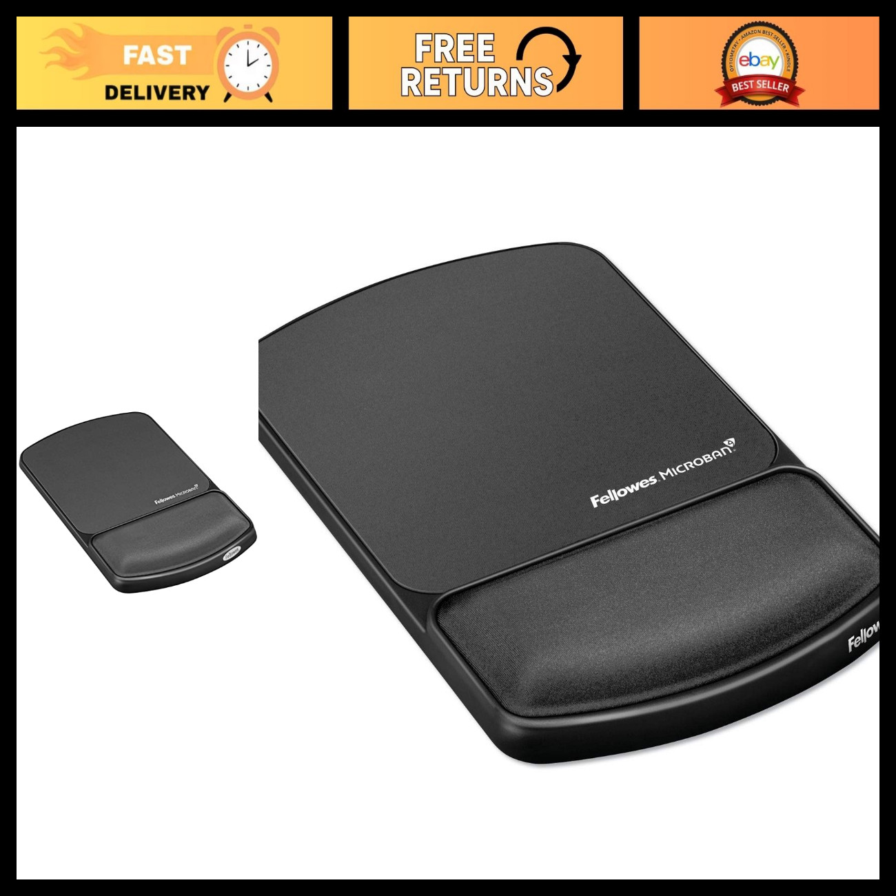 Gel Mouse Pad with Wrist Support - Microban Antimicrobial, Graphite Color