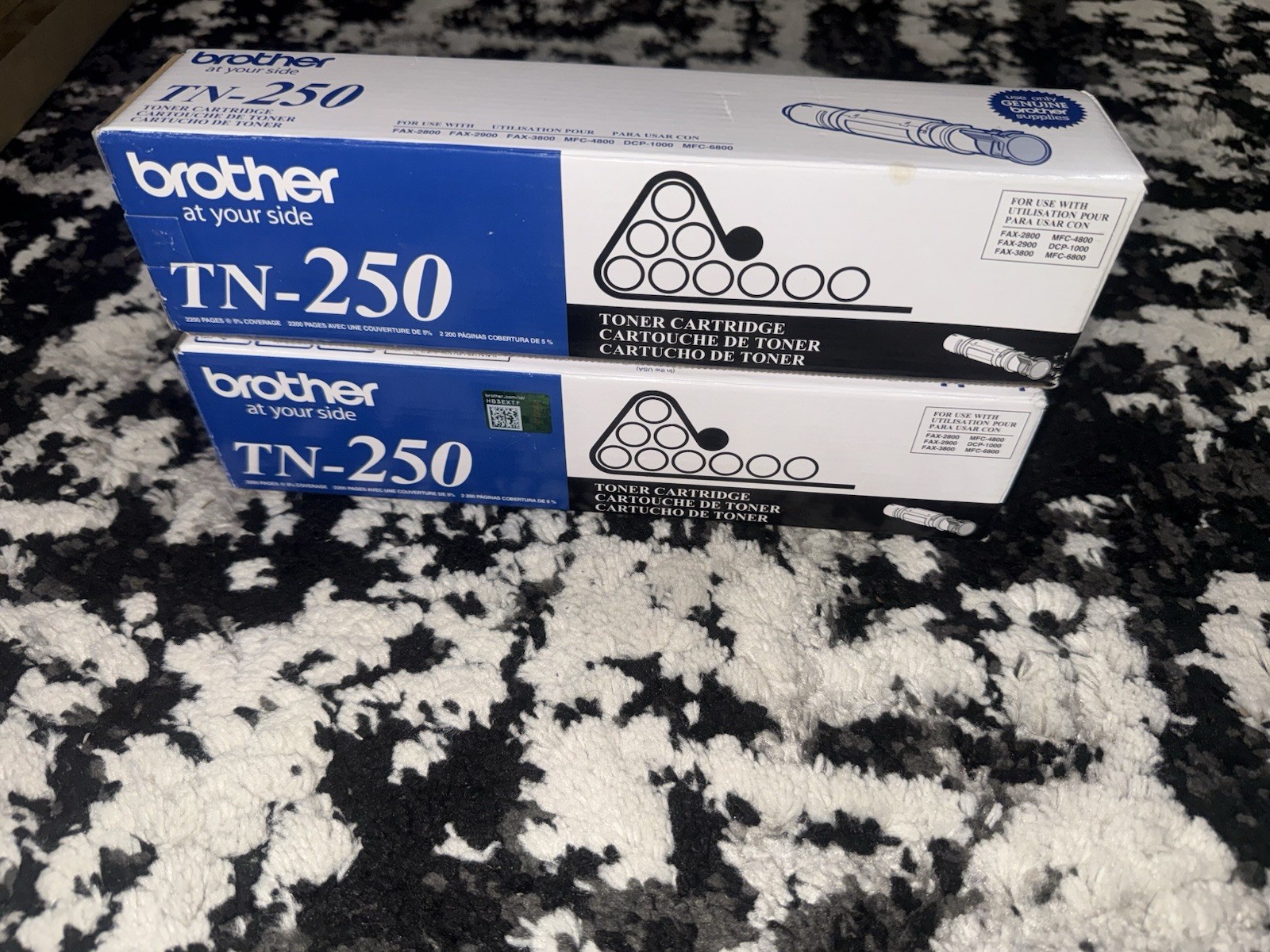 Brother TN-250 Toner Cartridge Lot Of 2 Genuine New Sealed Boxed 
