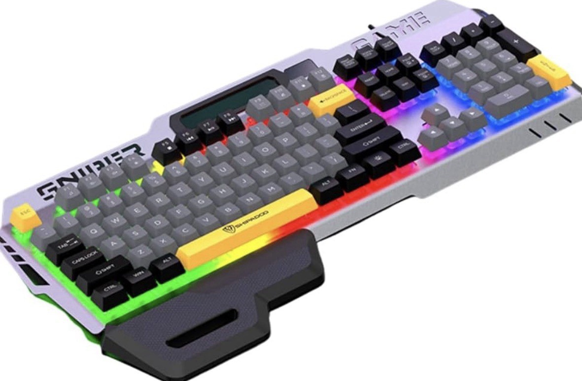SNIIPET USB Wired RGB Gaming Keyboard QWERTY 104-Key Magnetic Palm Rest