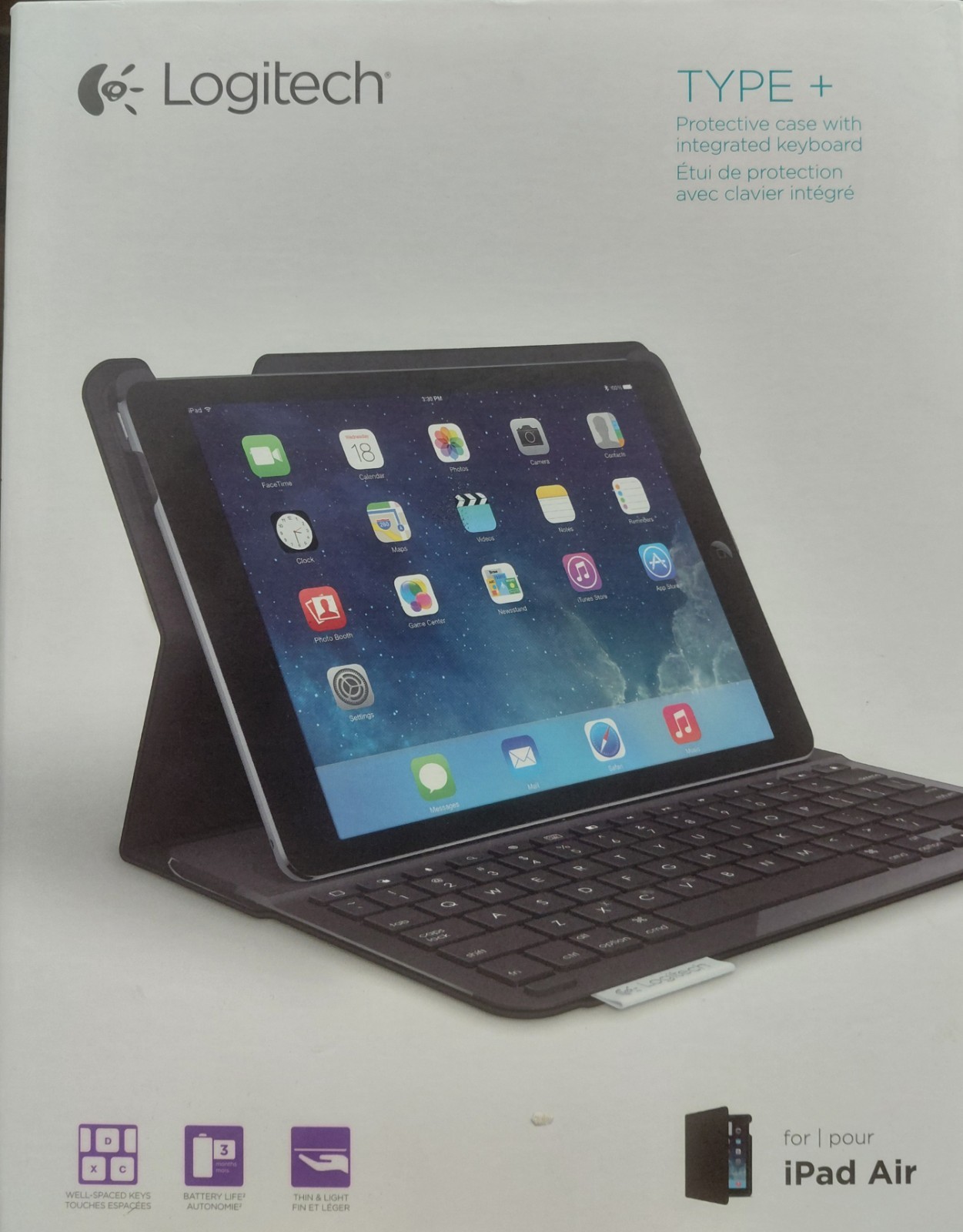 Logitech Type+ Wireless Keyboard Folio Cover Case iPad Air