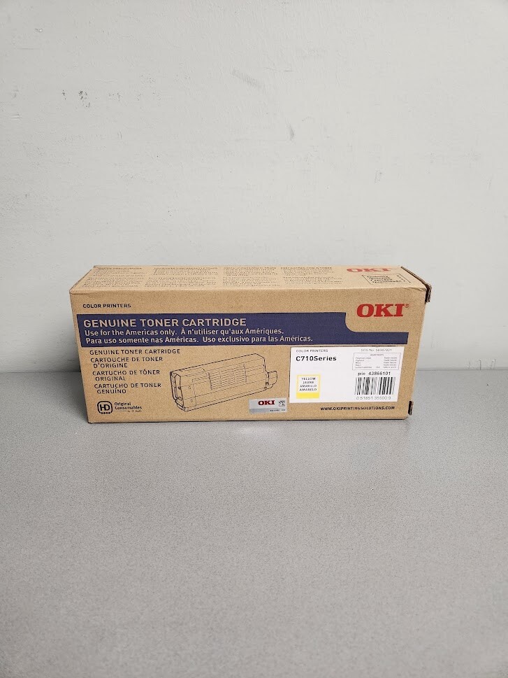 Genuine OKI Okidata C710 Printer High Yd Yellow Toner Cartridge 43866101