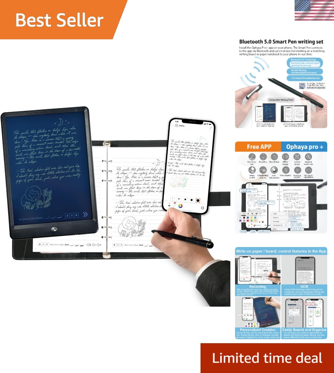 Smart Pen for Note Taking with Digital Smart Notebook and Writing Board, Real...