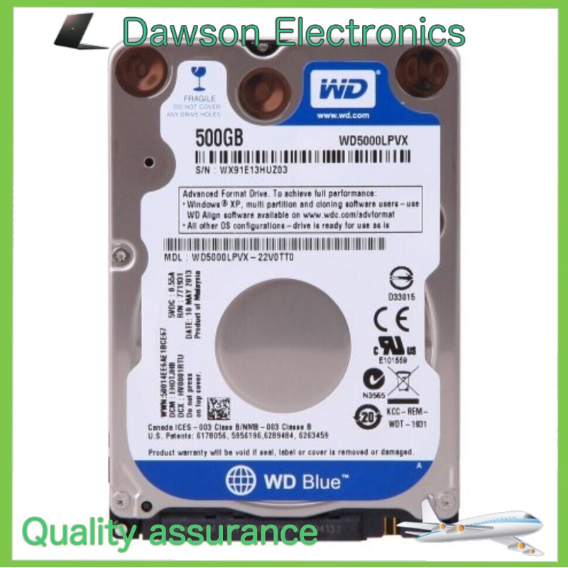 Western Digital WD5000LPVX 500GB SATA 2.5" 5400RPM Laptop HDD Hard Drive -7mm
