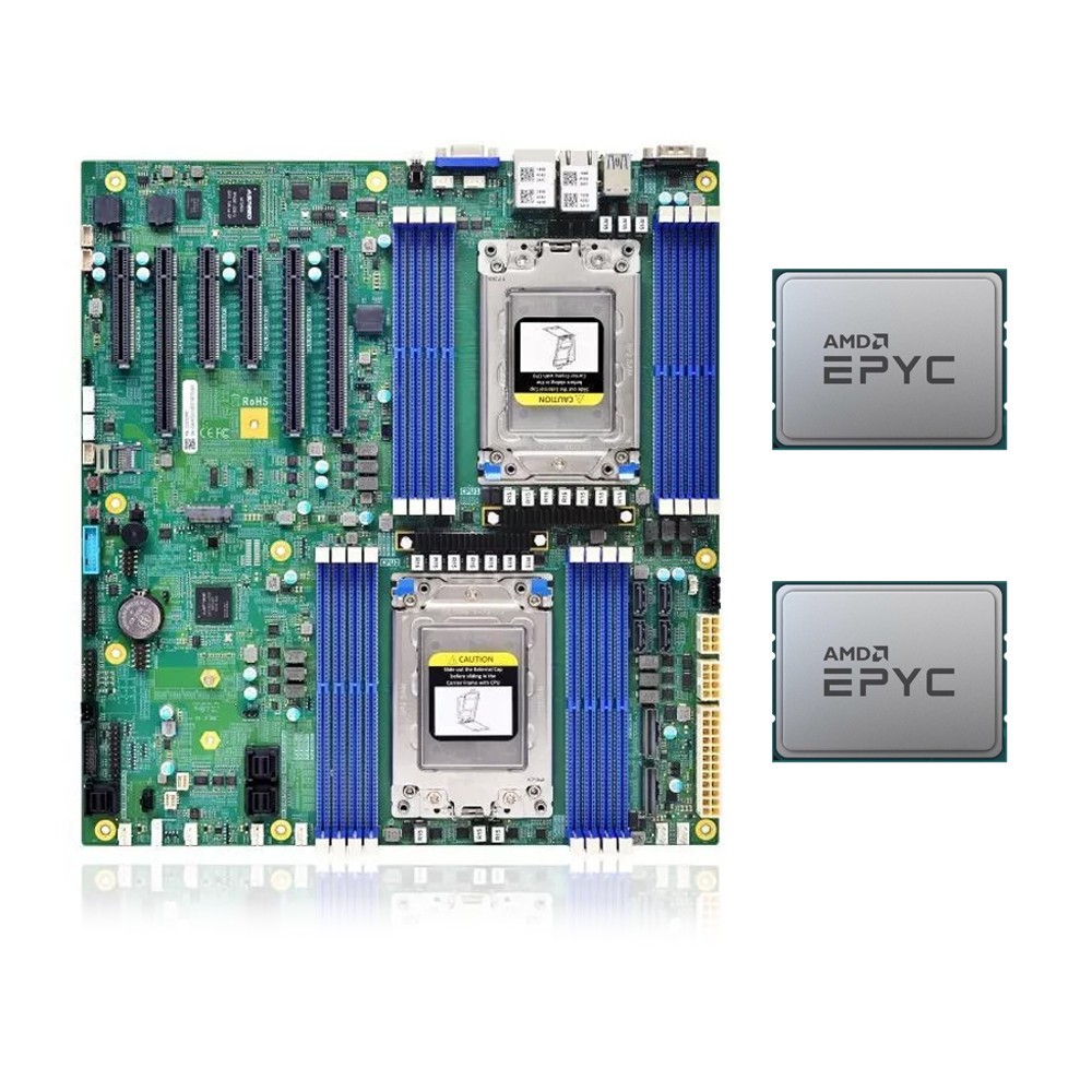 TTY T1DEEP E-ATX SP3 +2* AMD EPYC 7502 32C/64T