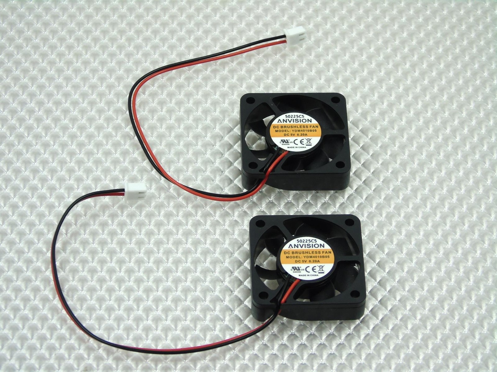 ANVISION 2-Pack 40mm x 10mm DC 5V Brushless Cooling Fan, Dual Ball Bearing, 2PIN
