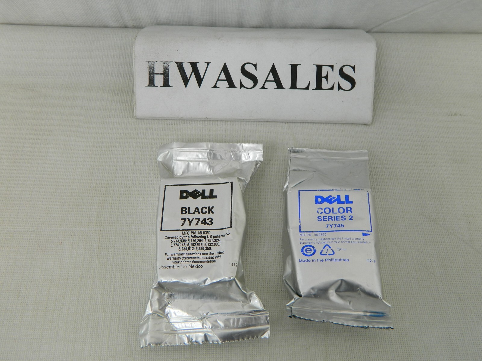 2 Gen Dell 2 Series 7Y743 Black 7Y745 Color Ink Cartridges SEALED OEM NO BOX