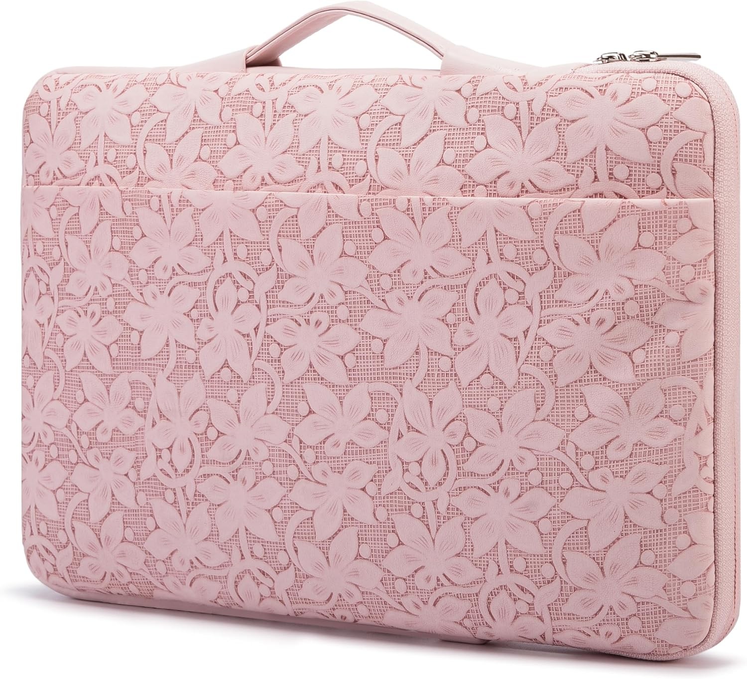 Embossed PU Leather 360° Heavy Duty Protective Laptop Sleeve for 12.5 inch-13.6