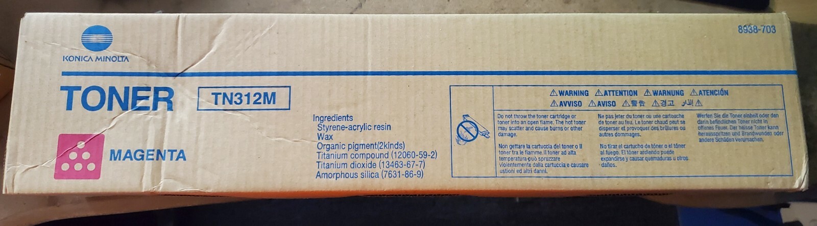 TN312M Magenta Konica Minolta Toner Cartridge Set for Bizhub C300 C352