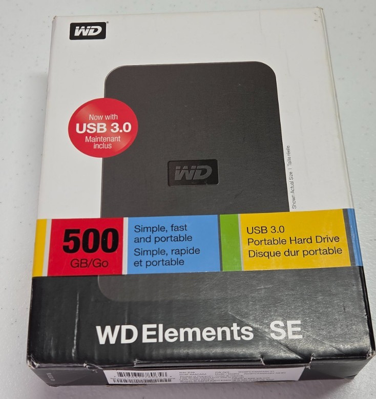 WD Elements SE 500GB Portable External Hard Drive USB 3.0 Untested No Cable