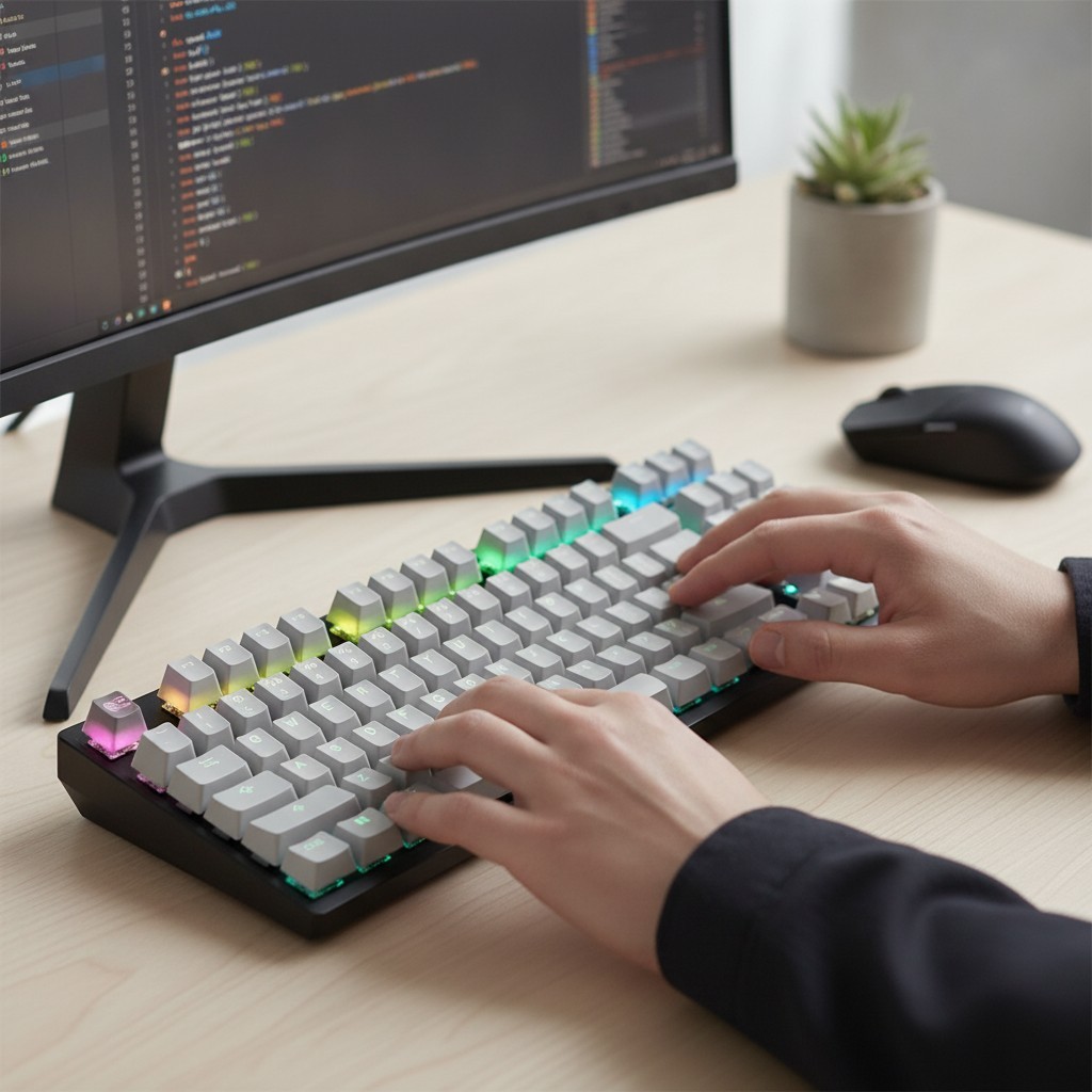 112 PBT Shine-Through Keycaps Set - ANSI/ for MX Switches - Durable White