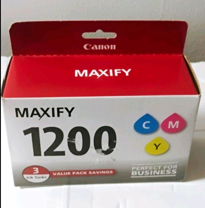 Canon MAXIFY 1200 Value Pack Ink Tanks Cyan Magenta Yellow CMY 3 Pack