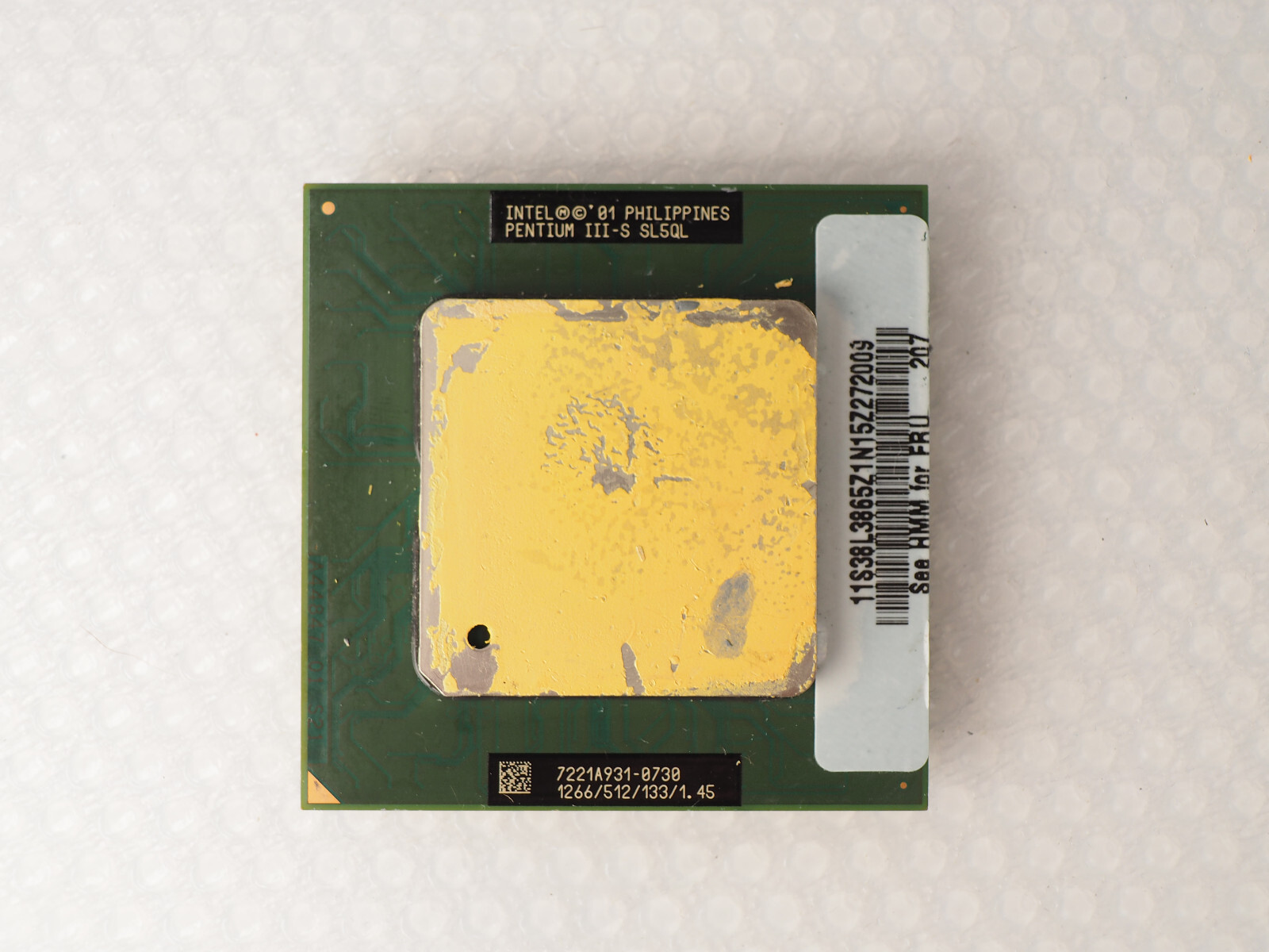 INTEL PENTIUM III-S 1.26GHz-S SOCKET 370 SL5QL 1266/512/133/1.45 Processor CPU