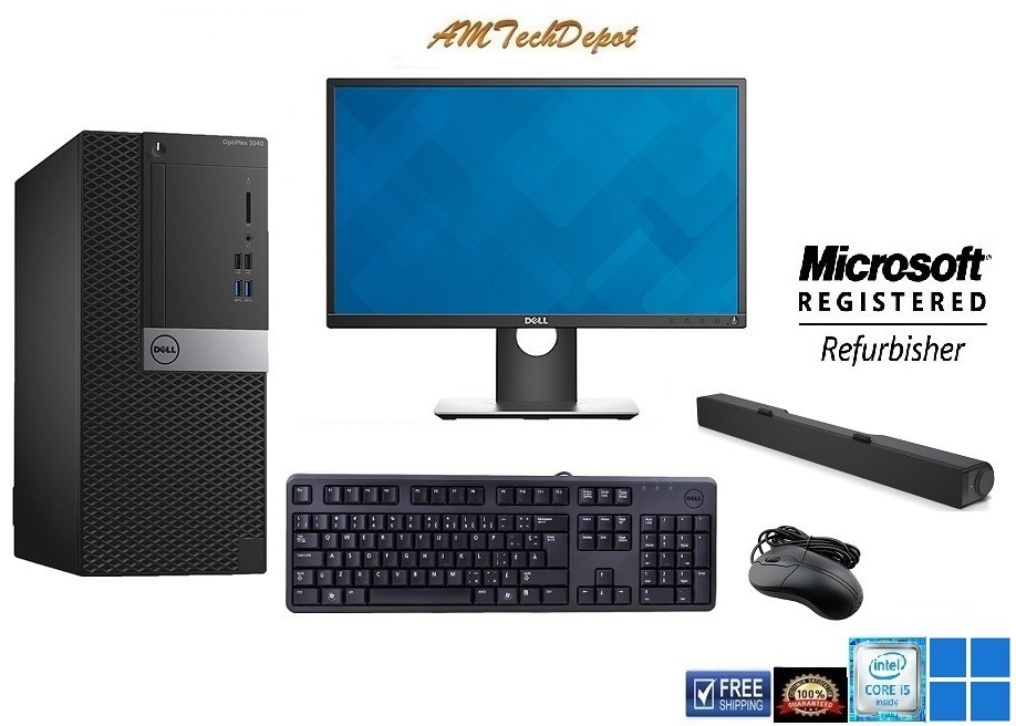 Dell Optiplex 3040MT/P2217H Core i5-6500 3.2Ghz 16GB 256GB SSD Win11 (Complete)