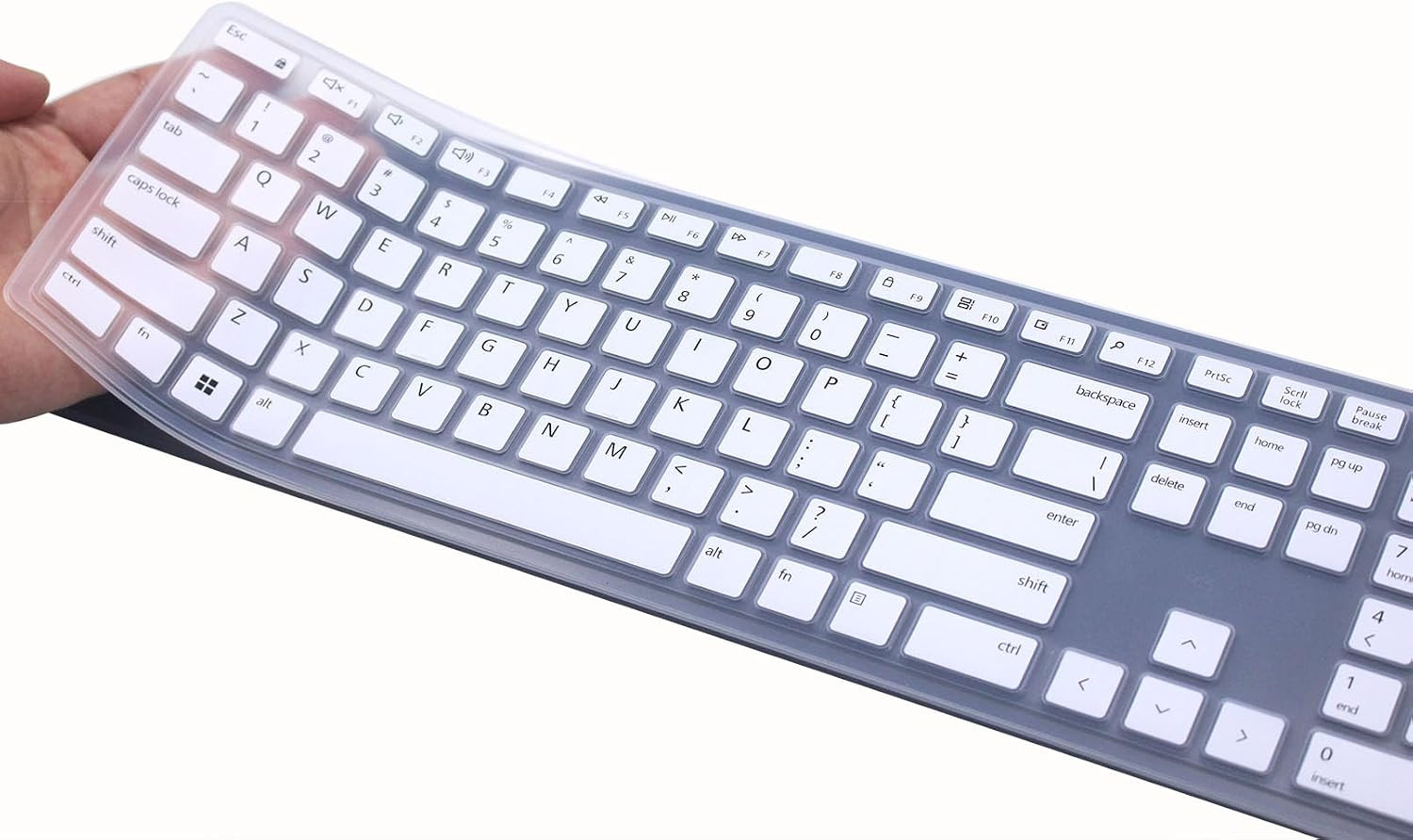 Keyboard Cover Skin Compatible with Dell Wireless Keyboard KM5221W Black