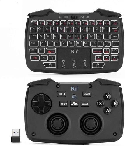 (Backlit Version)Rii RK707 3 in 1 Multifunctional 2.4Ghz Wireless Portable Game