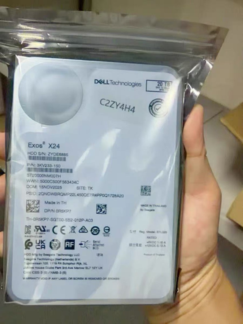 0R5KP7 Dell Exos X24 ST20000NM007H 20TB R5KP7 3.5" LFF 12Gbps 7.2K RPM 512e HDD