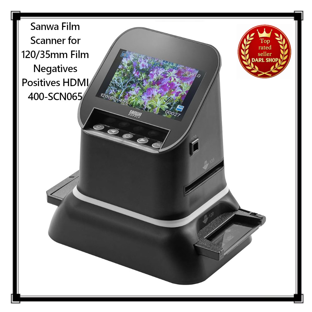 Sanwa Film Scanner for 120/35mm Film Negatives Positives HDMI 400-SCN065 NEW JP