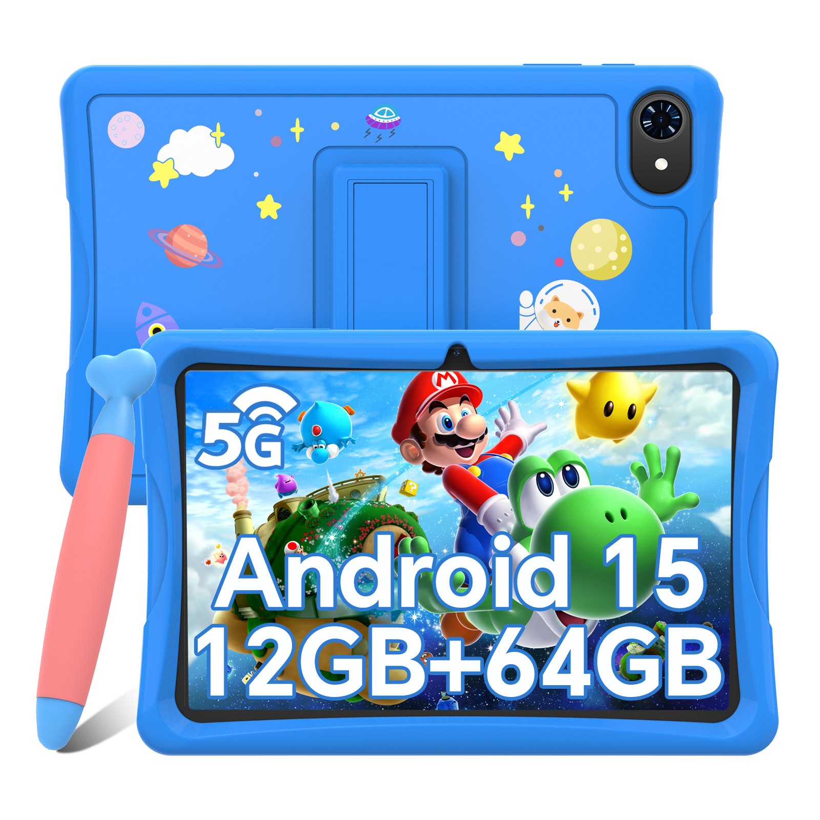 TABWEE K10 10.1 Inch Android 15 Tablet 12GB RAM 64GB WiFi FHD GPS Stylus Bundle