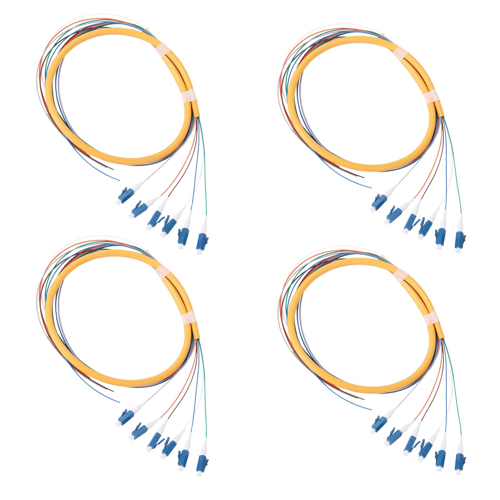 4 PCS 6Strand LC OS2 Singlemode Pigtail 1.2m LC/UPC 9/125um Network Fiber