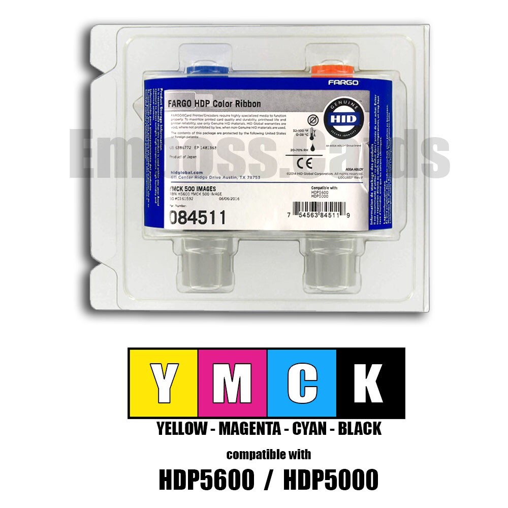 Fargo 84511 084511 YMCK Color Ribbon 500 Images HDP5600 HDP5000 754563845119