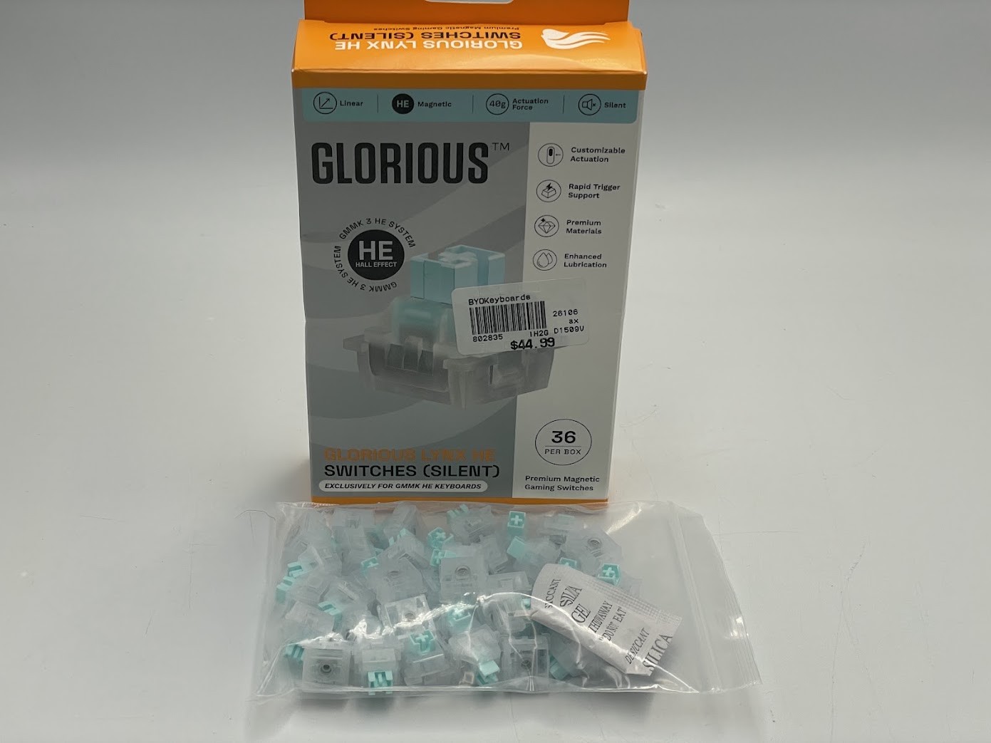 Glorious Gaming Lynx Silent Linear Hall Effect Switches - 36 Pack
