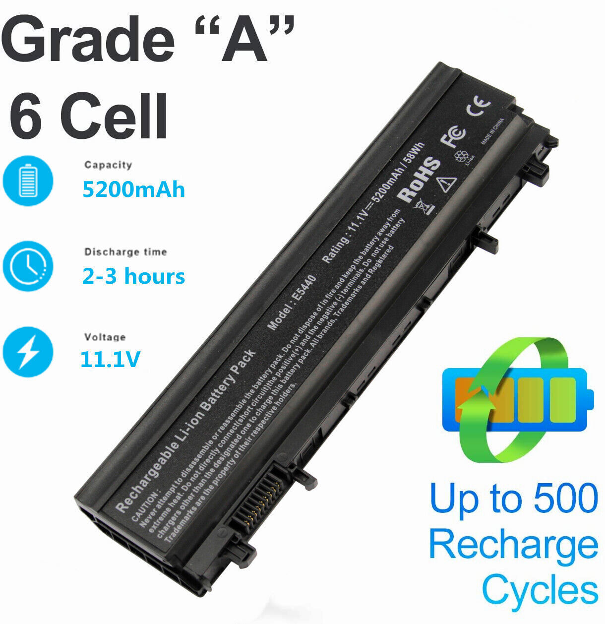 6 Cell For Dell Latitude E5440 E5540 Laptop Battery Type VV0NF NVWGM / Charger