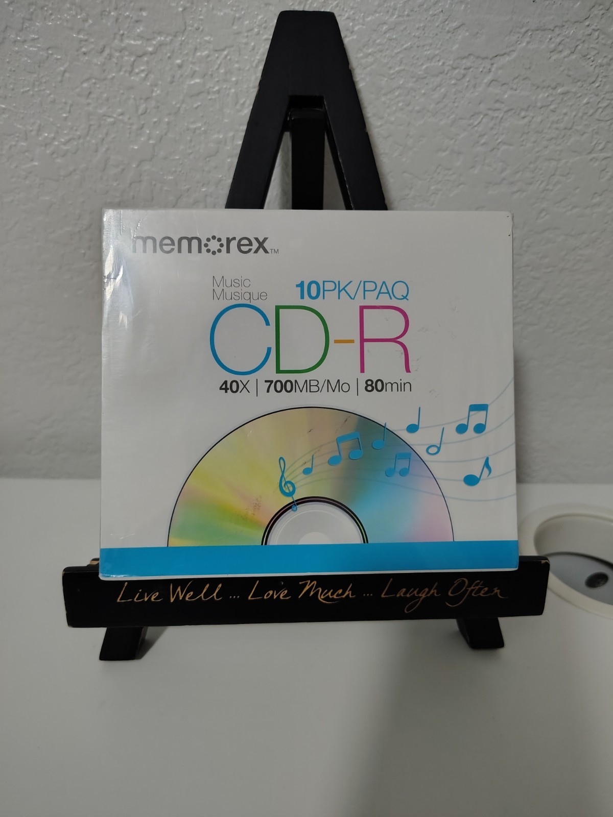 New - MEMOREX MUSIC 10 Pack PAQ CD-R 40X 700MB/MO 80MIN with Slim Jewel Cases 